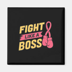 Kamp som en Chef Rosa Ribbon Boxing Breast Cancer Magnet