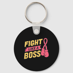 Kamp som en Chef Rosa Ribbon Boxing Breast Cancer Nyckelring