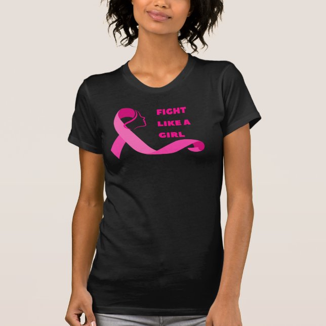 Kamp som en flicka - att ge bröstcancer t shirt (Framsida)