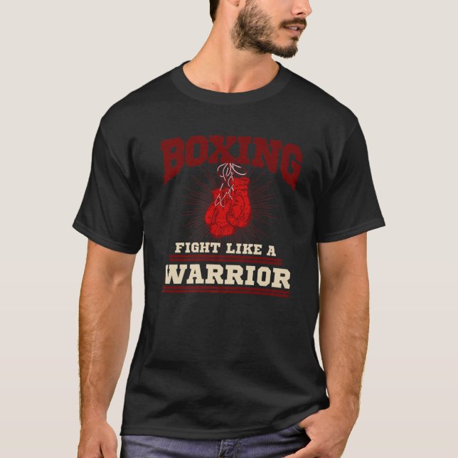 Kamp som en krigare - Battle Boxer Boxing Gift-ID T Shirt (Framsida)
