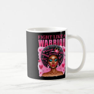 Kamp som en krigare, bröstcancermedvetande svart kaffemugg