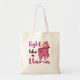 Kamp som en Llama Breast Cancer Warrior Fighter Tygkasse