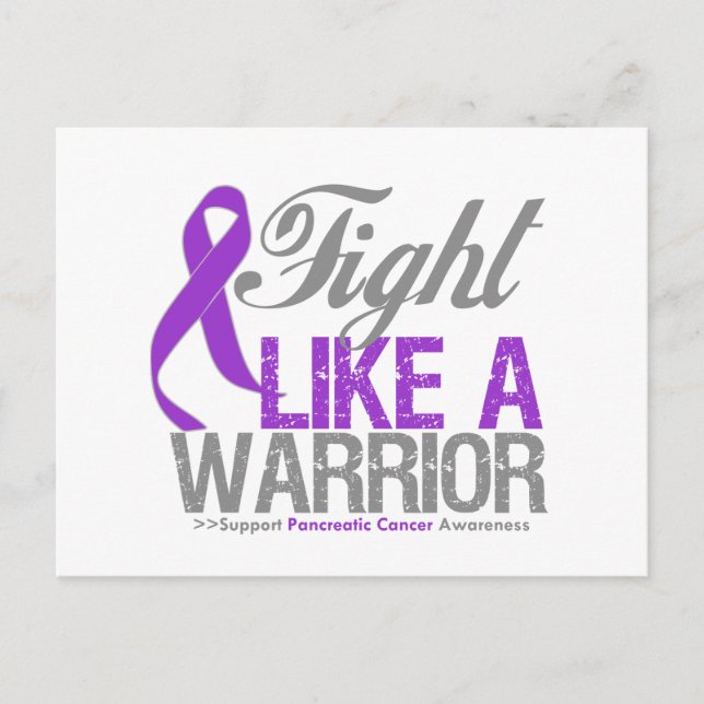 Kamp som en Warrior Pancreatic Cancer Vykort (Framsida)