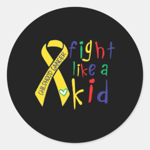 Kamp som Kid Guld Ribbon Children Cancer Awaren Runt Klistermärke