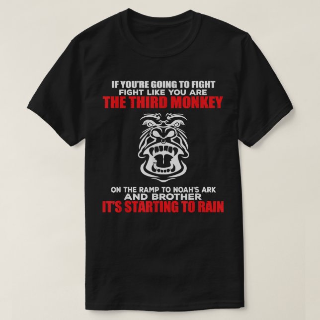 Kamp som tredje apan på Noahs Ark - lustigt T Shirt (Design framsida)