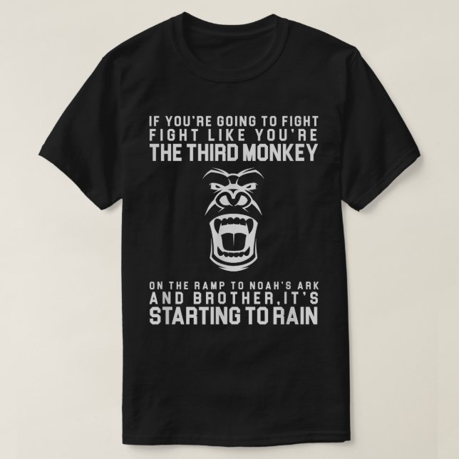 Kamp som tredje apan på Noahs Ark - lustigt T Shirt (Design framsida)
