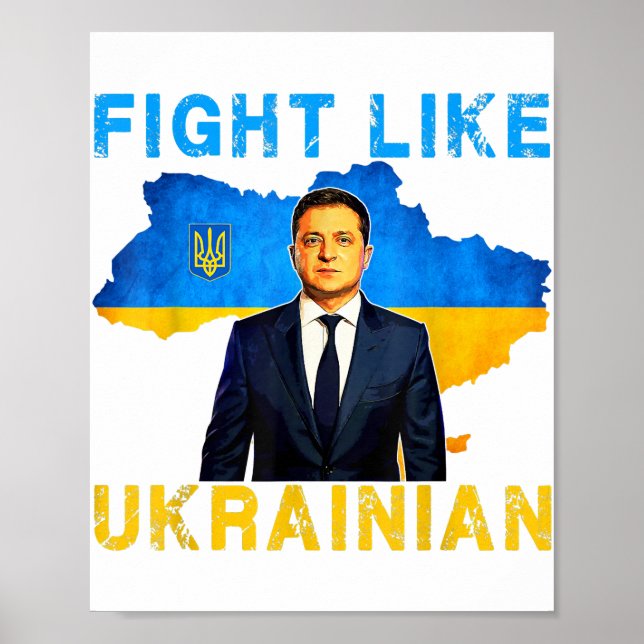 Kamp som ukrainska står jag med Ukraina Volodymy Poster (Framsidan)