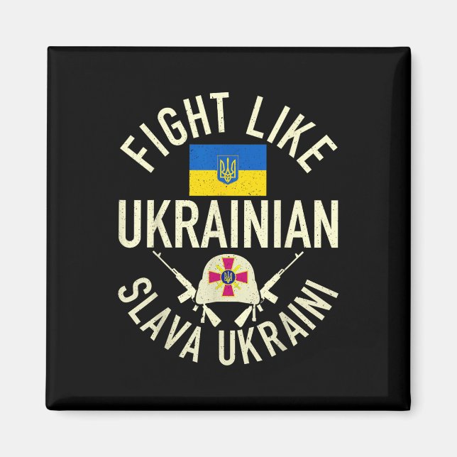 Kamp som ukrainskt stöd Ukraina står jag på min si Magnet (Framsidan)