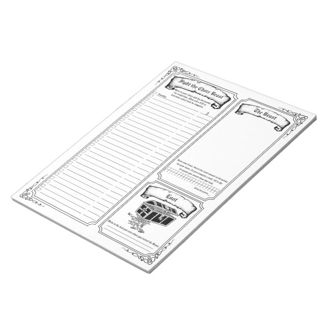 Kämpa Beasten tom Anteckningsblock (Vinklad)