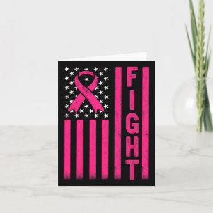 Kämpa Bröst Krigare Amerikansk Flagga Bröstcancer Kort