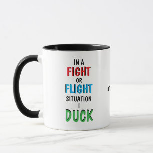 Kämpa eller Fly och Kaffe Rolig Humor Mugg