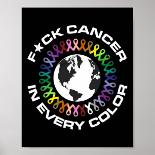 Kämpa mot cancer i varje färg Världscancerdagen fö Poster