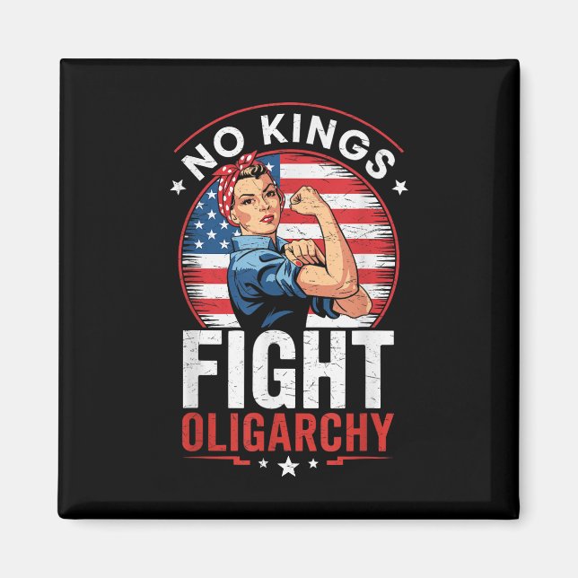 Kämpa mot oligarki Protestskylt Demokrati Inga kun Magnet (Framsidan)