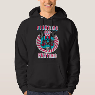 Kämpa och fjärta Lucha Libre Frenchie Hund Humor Hoodie