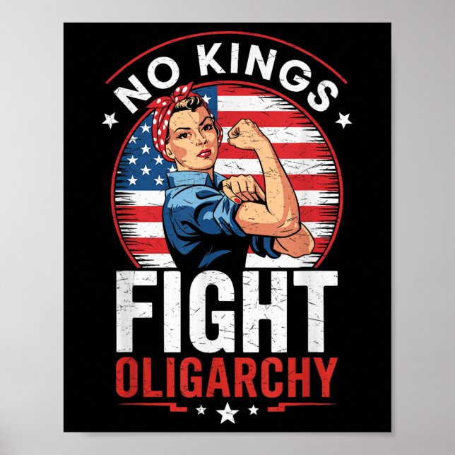 Kämpa Oligarki Protest Tecken Demokrati Inga Kunga Poster (Framsidan)