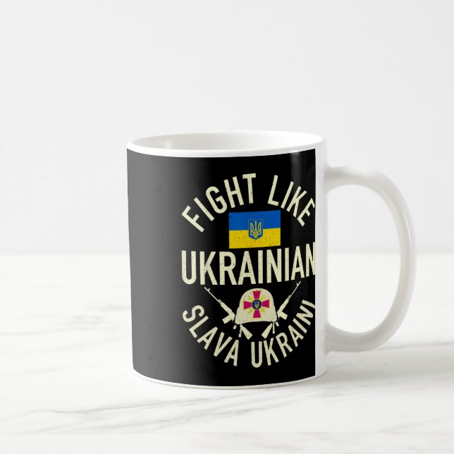 Kämpa som ukrainare Stöd Ukraina Jag står med  Kaffemugg (Höger)