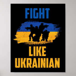 Kämpa Som Ukrainsk Ukraina Stöd Krigare Patr Poster