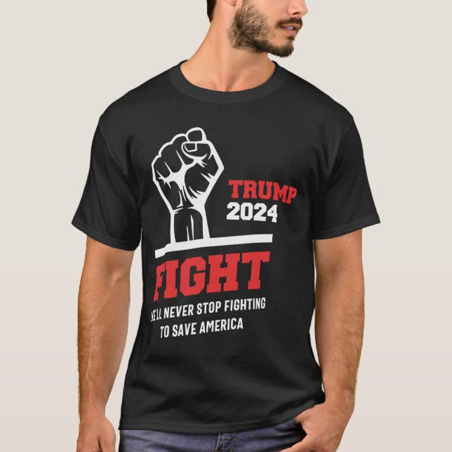 Kämpa! Trump 2024 Spara America 2024 Val T Shirt (Framsida)