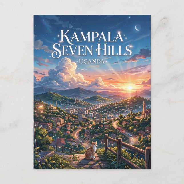 Kampala Seven Hills Uganda Vykort (Framsida)