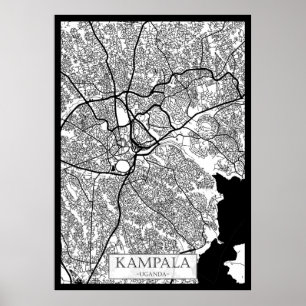 Kampala Uganda stads karta Poster