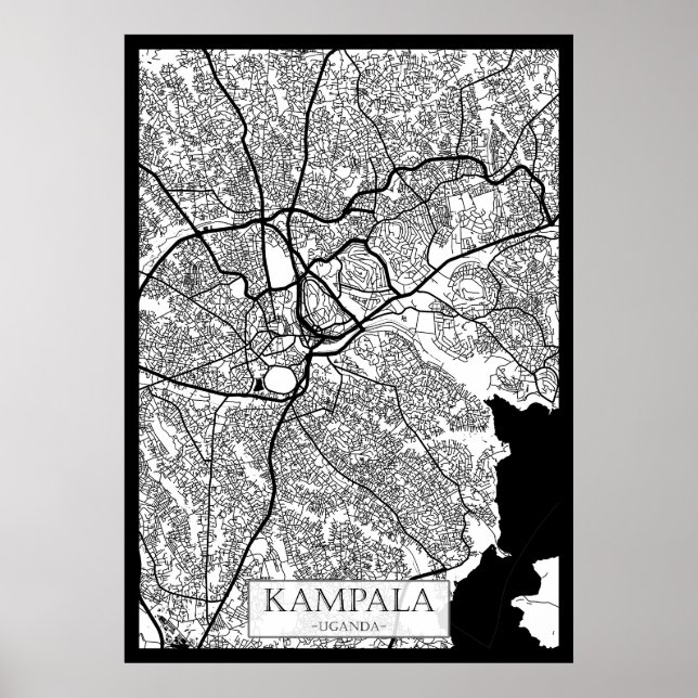 Kampala Uganda stads karta Poster (Framsidan)