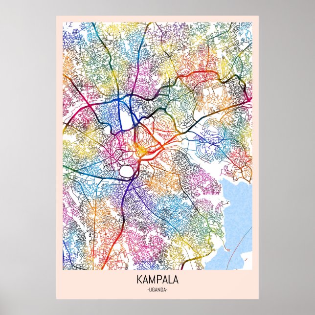 Kampala Uganda stads karta Poster (Framsidan)