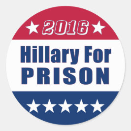 Kampanj 2016 | Hillary for PRISON Runt Klistermärke
