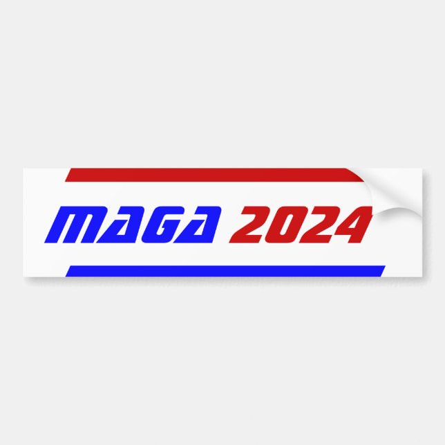 Kampanj 2024: MAGA:s valordförande TRUMP Bumper Bildekal (Framsidan)