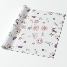 Kampanj Bohemian Chic Blommig Boho Flicka Orange Presentpapper