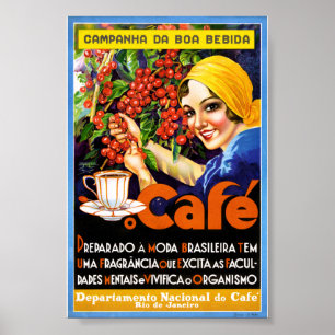 Kampanj Da Boa Bebida Kaffe Vintage Annonsplansche Poster