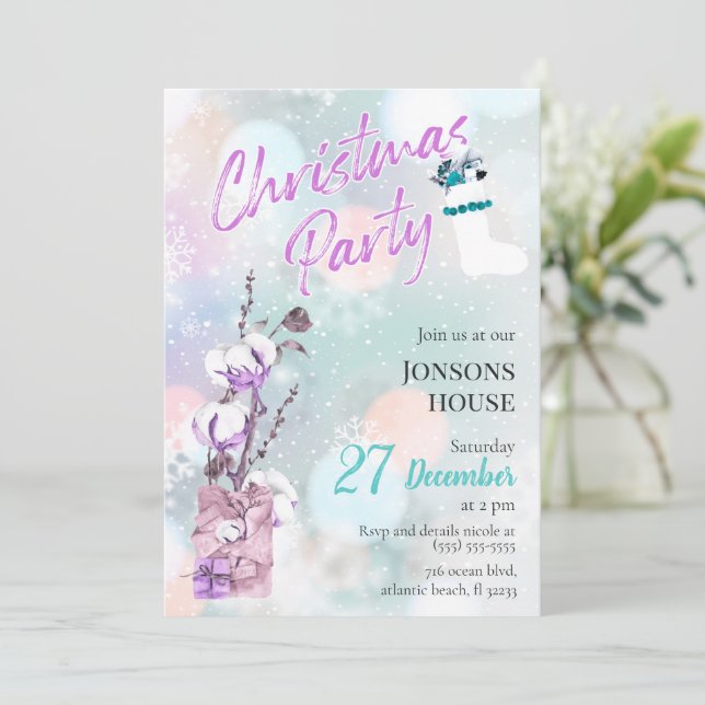 Kampanj för bomull i Party under jul Inbjudningar (Stående Fram)