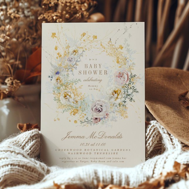 Kampanj för botaniska krandduschar inbjudningar (Skapare uppladdad)