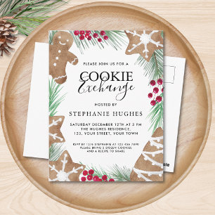 Kampanj för Exchange-parti för julcookie Vykort