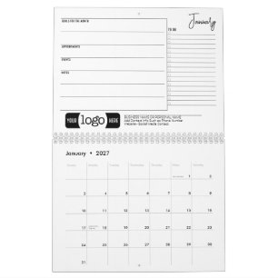 Kampanj för företagsvarumärke - med logotyp och må kalender