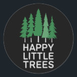 Kampanj för nyfikna Lycklig Little Träd Gifts Runt Klistermärke<br><div class="desc">Kampanj för nyfikna Lycklig Little Träd Gifts</div>
