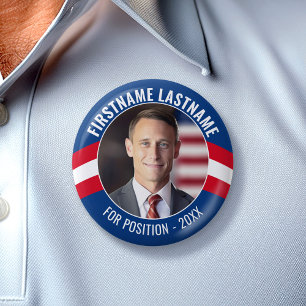 Kampanj-foto med böjd typ - Rött vitt blått Knapp