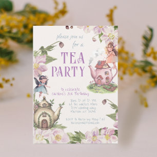 Kampanj från Whimsical Fairy Garden Tea Party Inbjudningar