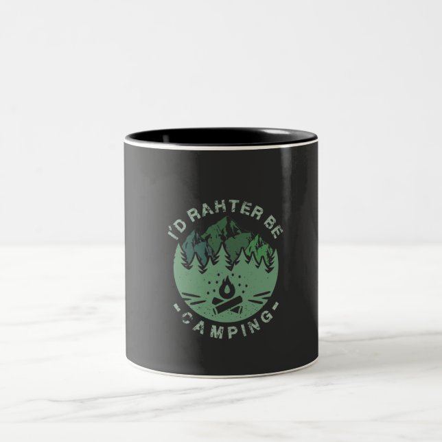 Kampanj - jag skulle hellre campa Två-Tonad mugg (Center)
