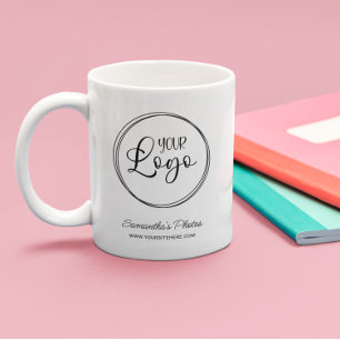 Kampanj om minimalistisk Logotyp av företag Kaffemugg