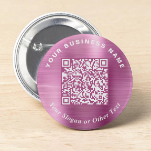 Kampanj QR-kod för företag Rosa knappnål Knapp