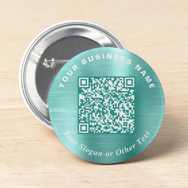 Kampanj QR-kod Mintgrön nål för näringsidkare (Promotional Business QR Code Mint Green Pin)