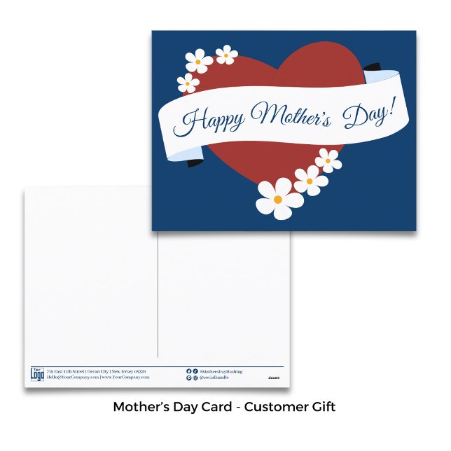 Kampanj Red Heart Glad mors dag Helg Vykort (Promo Red Heart Happy Mother's Day Holiday Postcard)