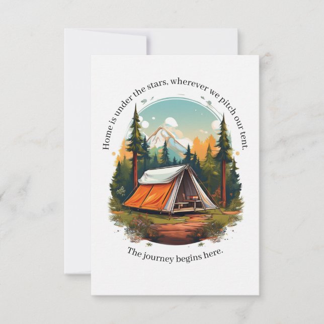 Kampanj under stjärnor: gratulationskort med Tält Tack Kort (Framsida)