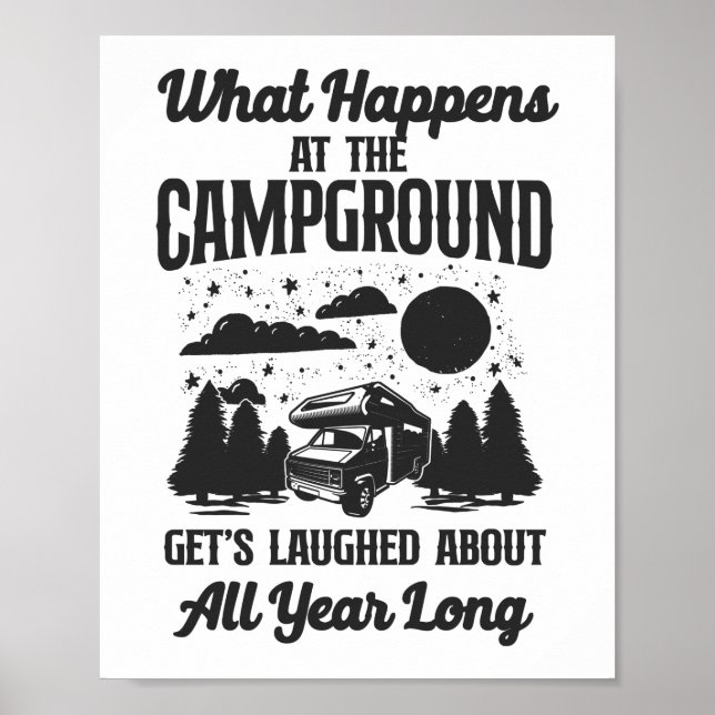 Kampanj vad som händer på campingplatser poster (Framsidan)