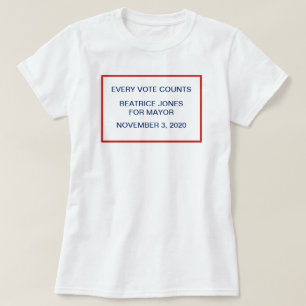 Kampanj-valnatten, kandidatens motto-mall tee shirt