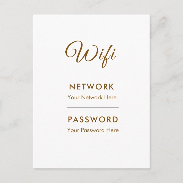 Kampanj Wifi Lösenordsnätverk Vykort (Framsida)
