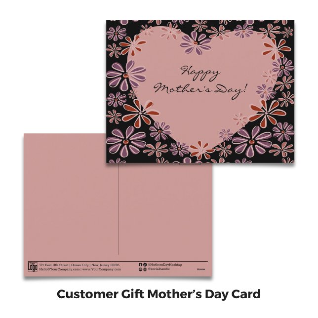 Kampanjblommor Glad mors dag Helg Vykort (Promotional Floral Happy Mother's Day Holiday Postcard - Customer Gift)