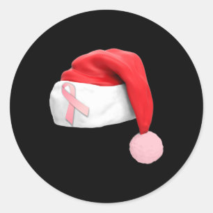 Kampanjen inför jul Santa Hat Breast Cancer Runt Klistermärke