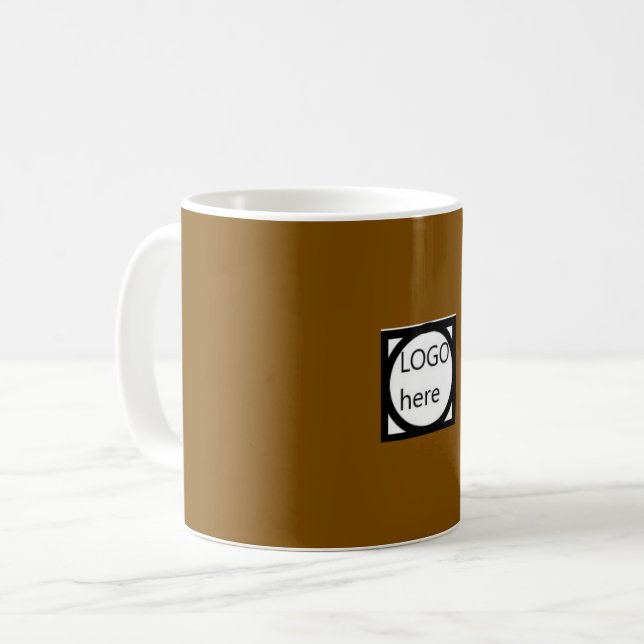 Kampanjkaffemugg med din LOGO! Brun Kaffemugg (Framsida vänster)