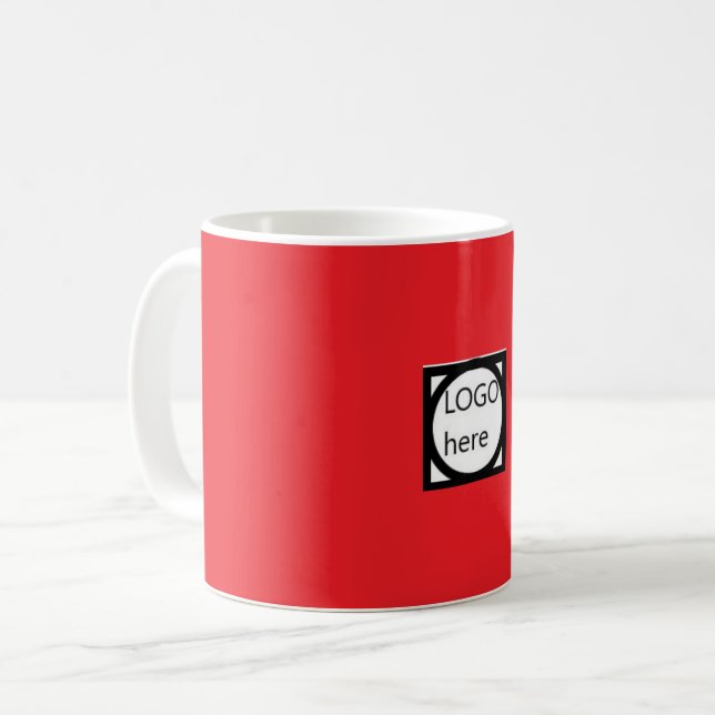 Kampanjkaffemugg med din LOGO! Röd Kaffemugg (Framsida vänster)